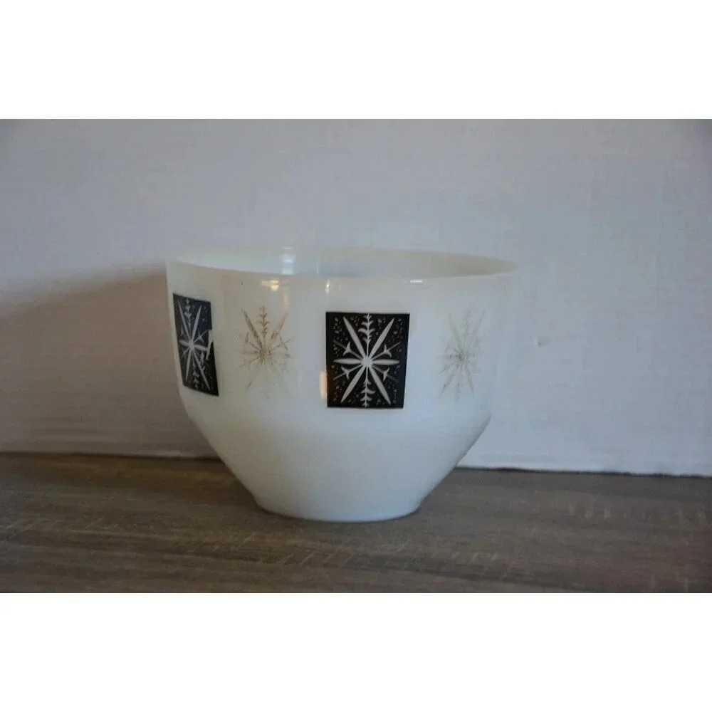 Vtg Federal Glass  Snowflake Bowl